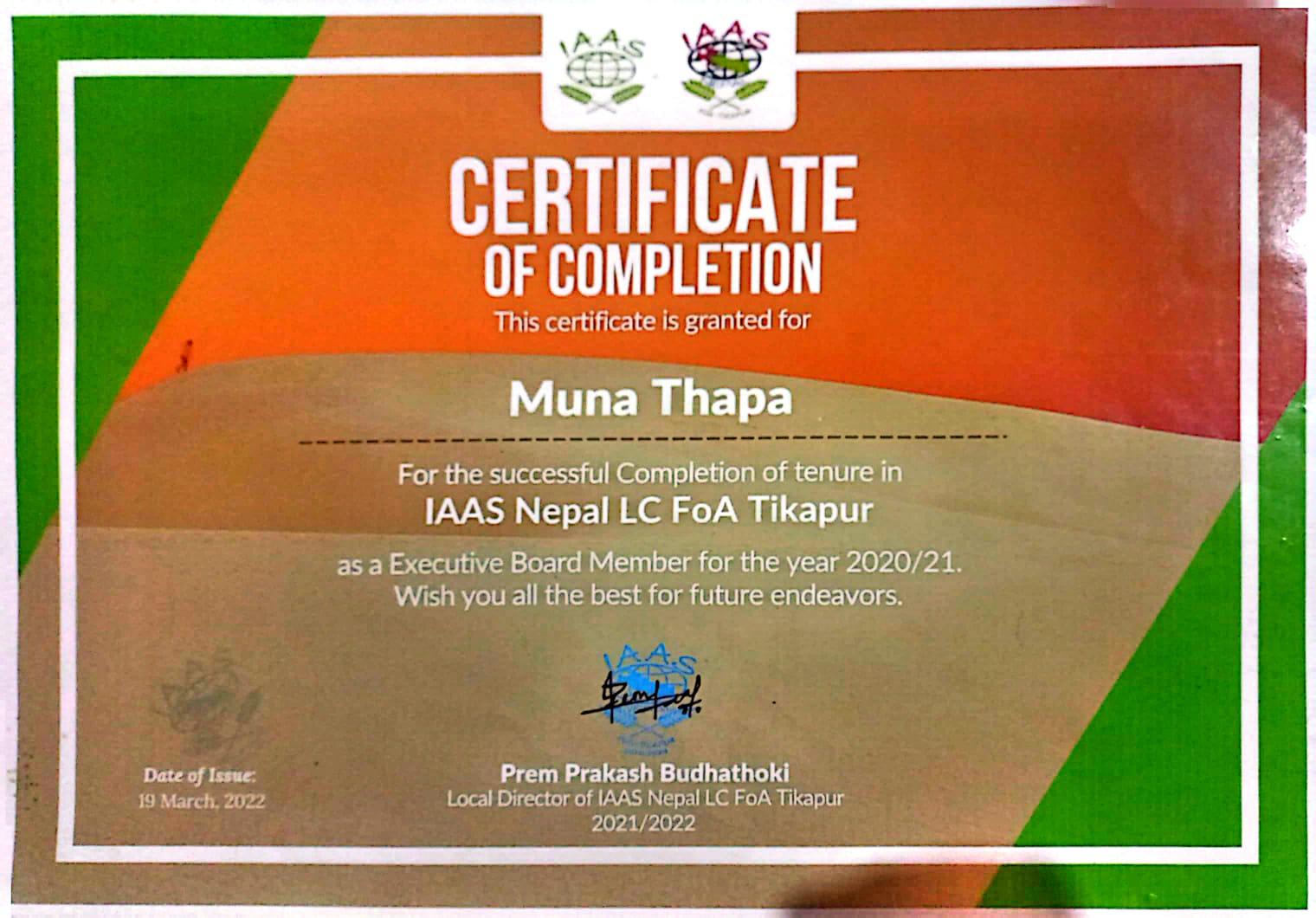 Environment and Biodiversity Conservation Certificate